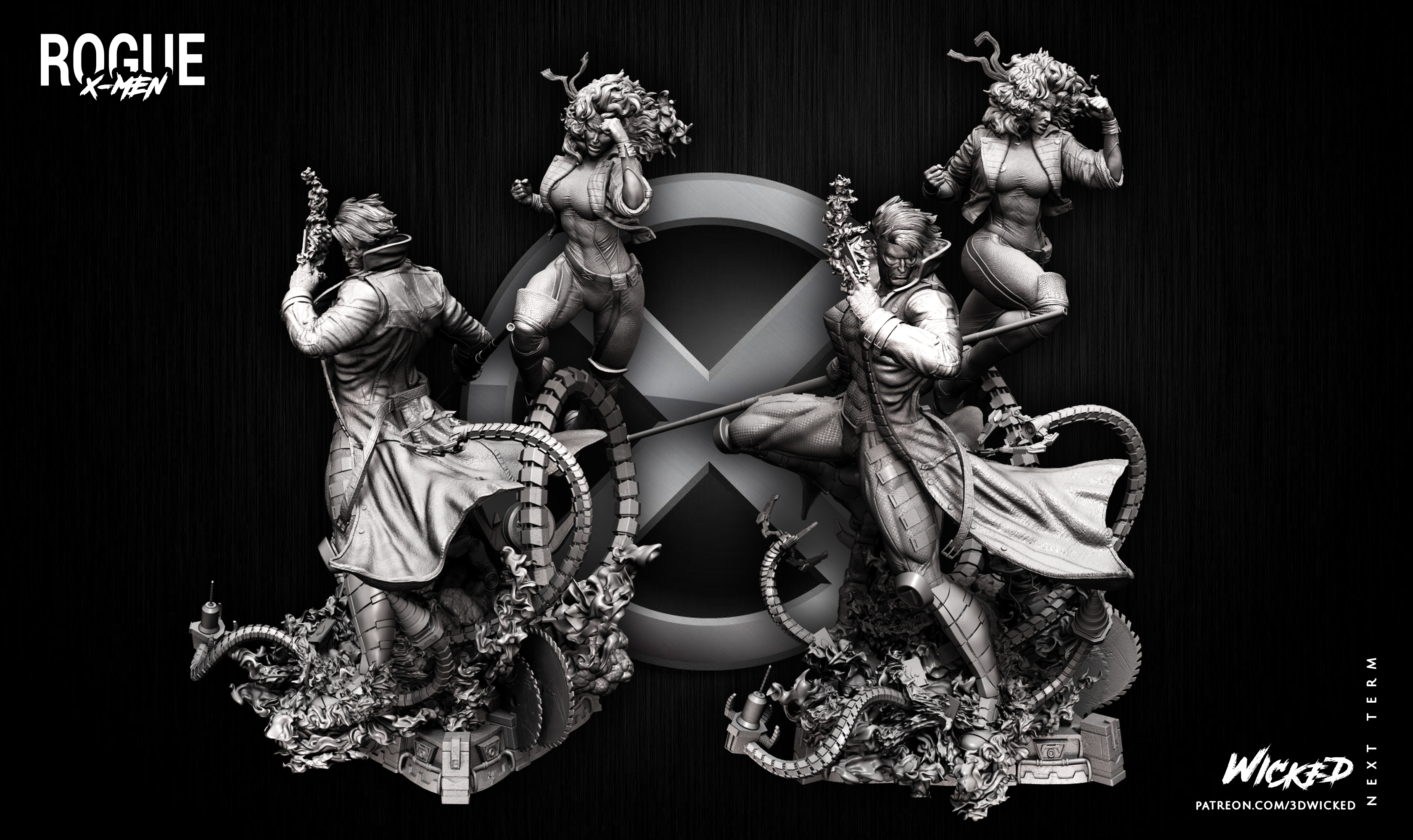 D_Gambit Sculpture and Rogue