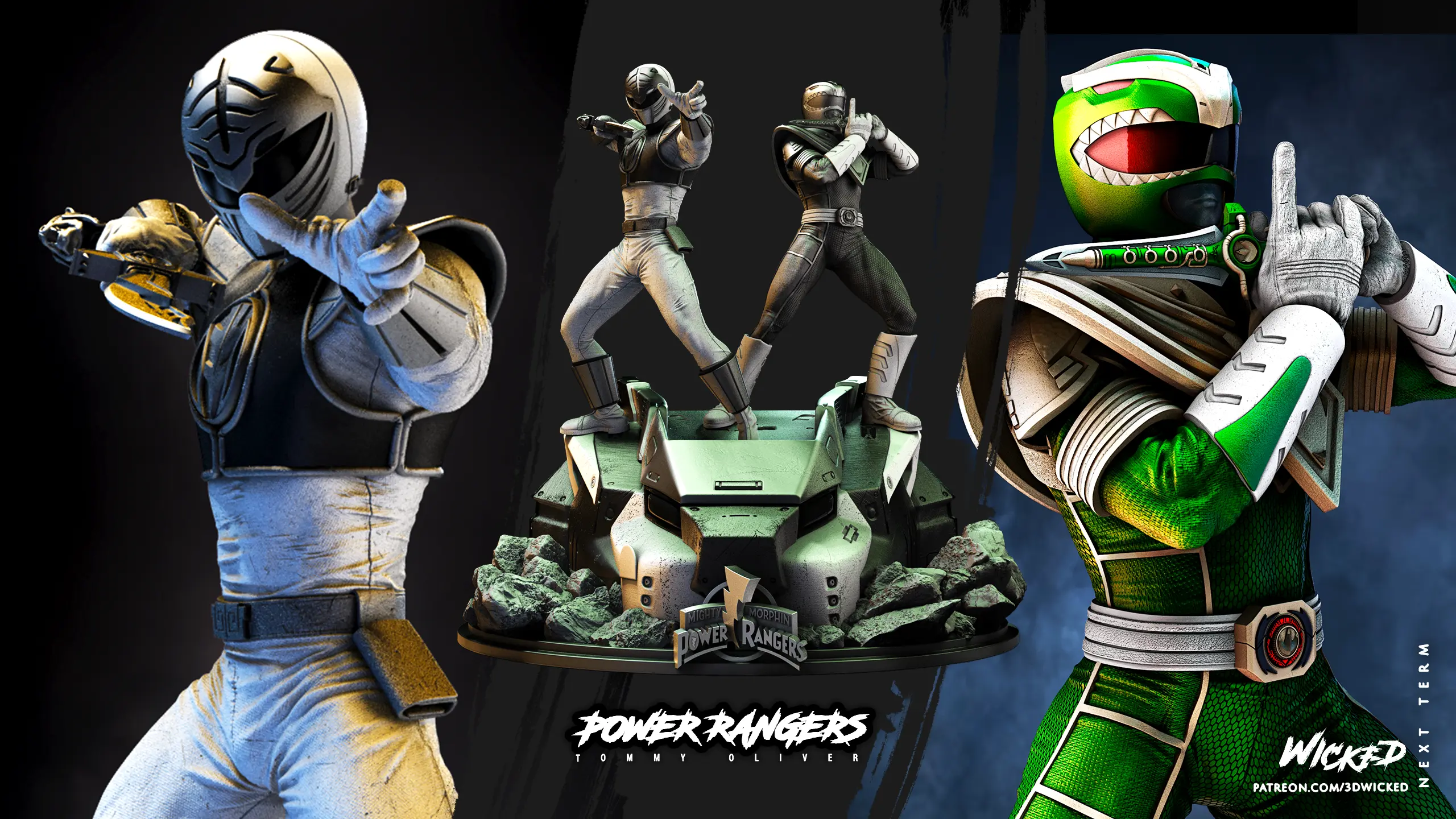 D_Power Ranger Green and Power Ranger White